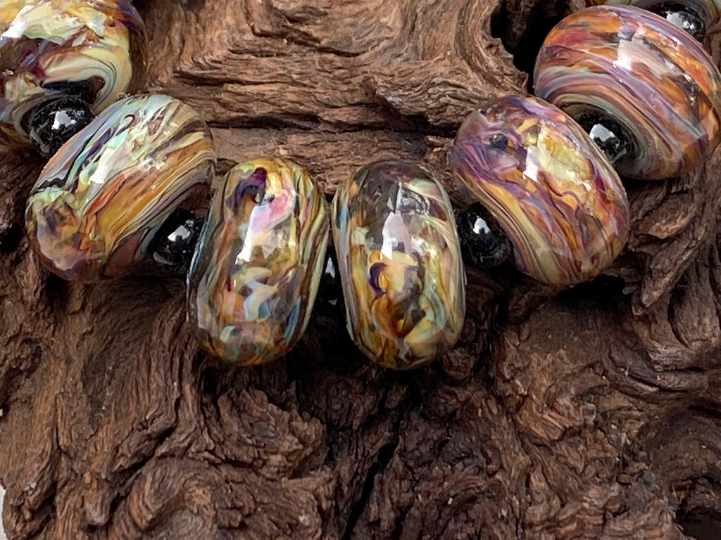 multicolor lampwork beads