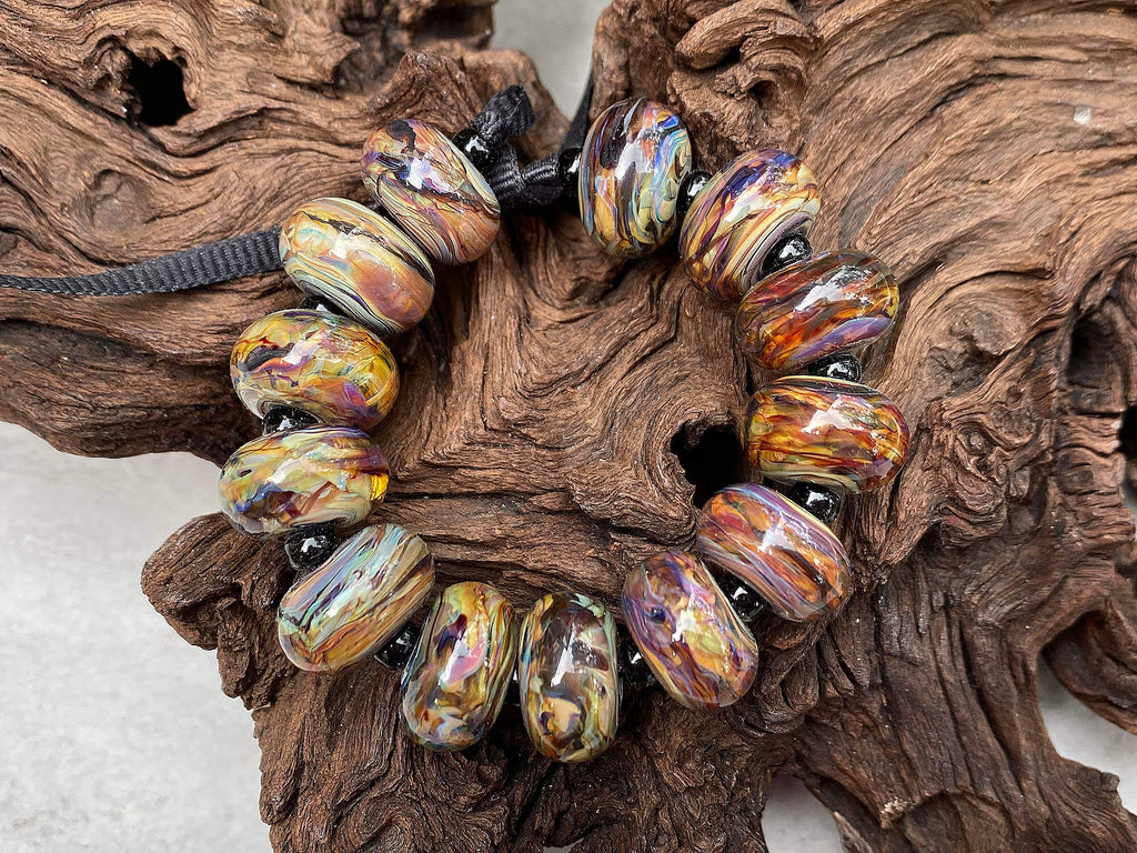multicolor lampwork beads