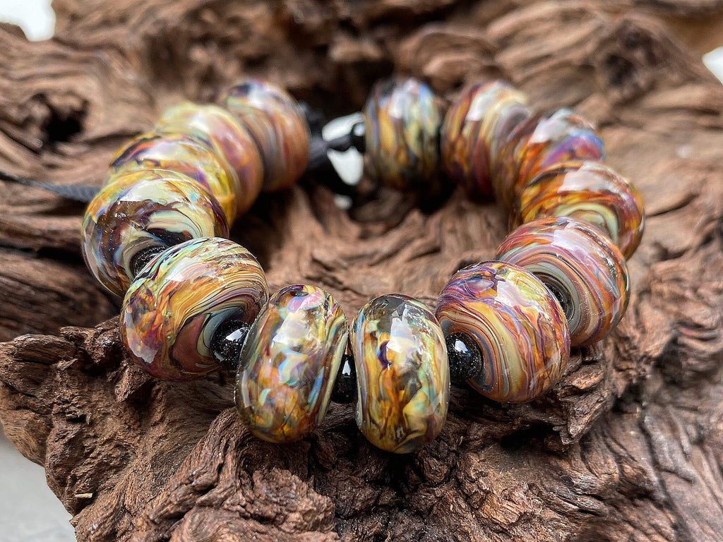 multicolor lampwork beads