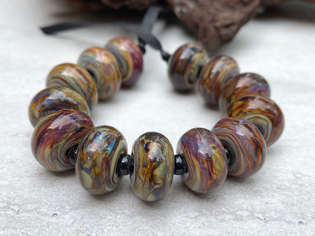 multicolor lampwork beads