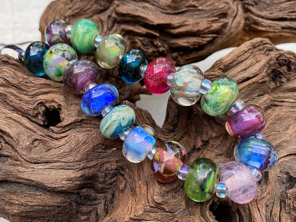 colorful lampwork bead set