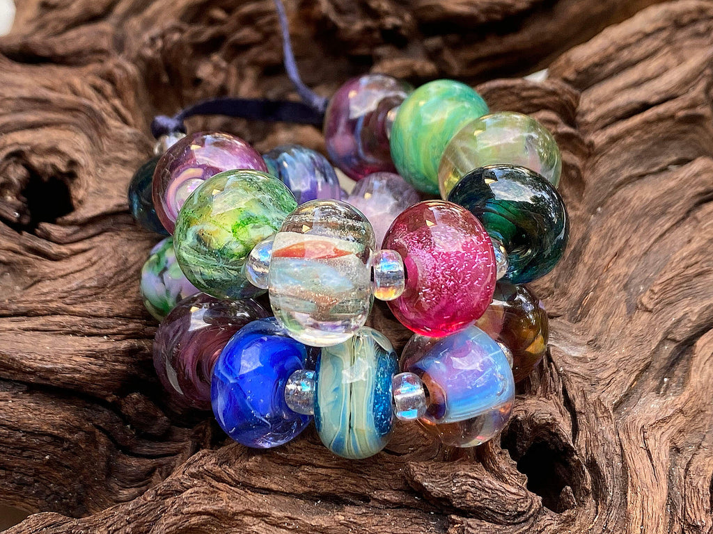 colorful lampwork bead set