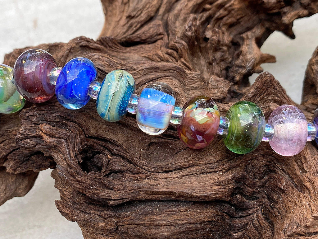 colorful lampwork bead set