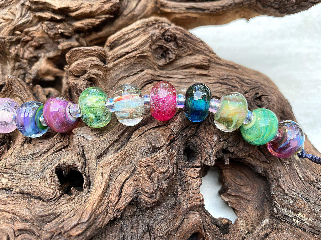 colorful lampwork bead set