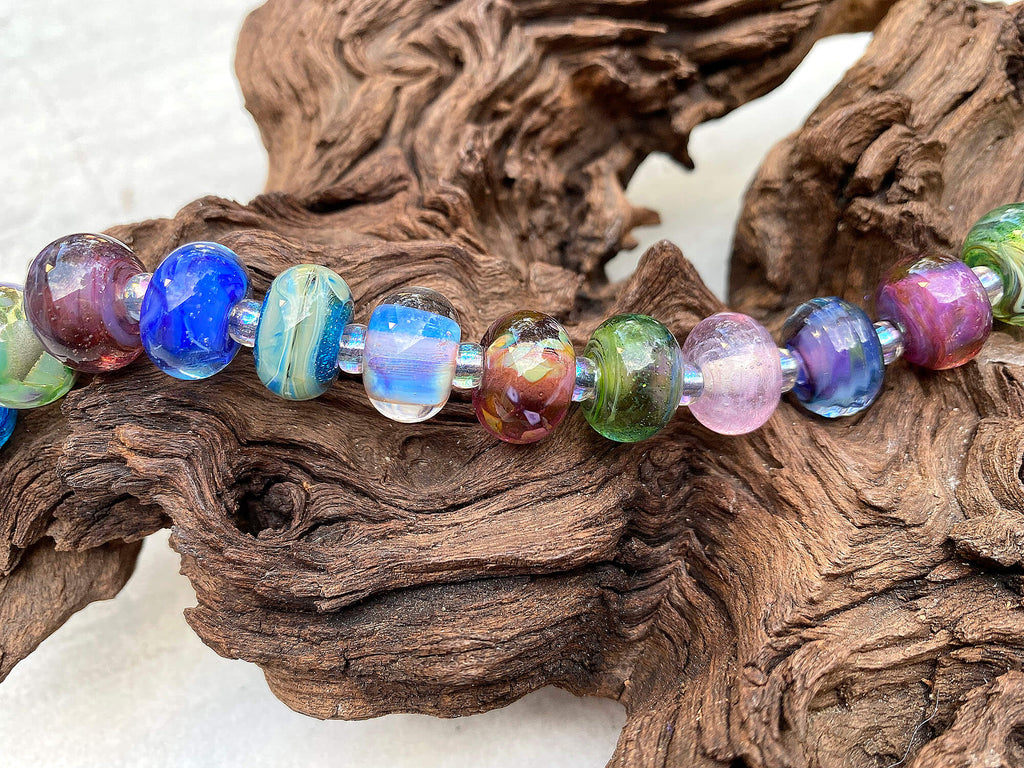 colorful lampwork bead set