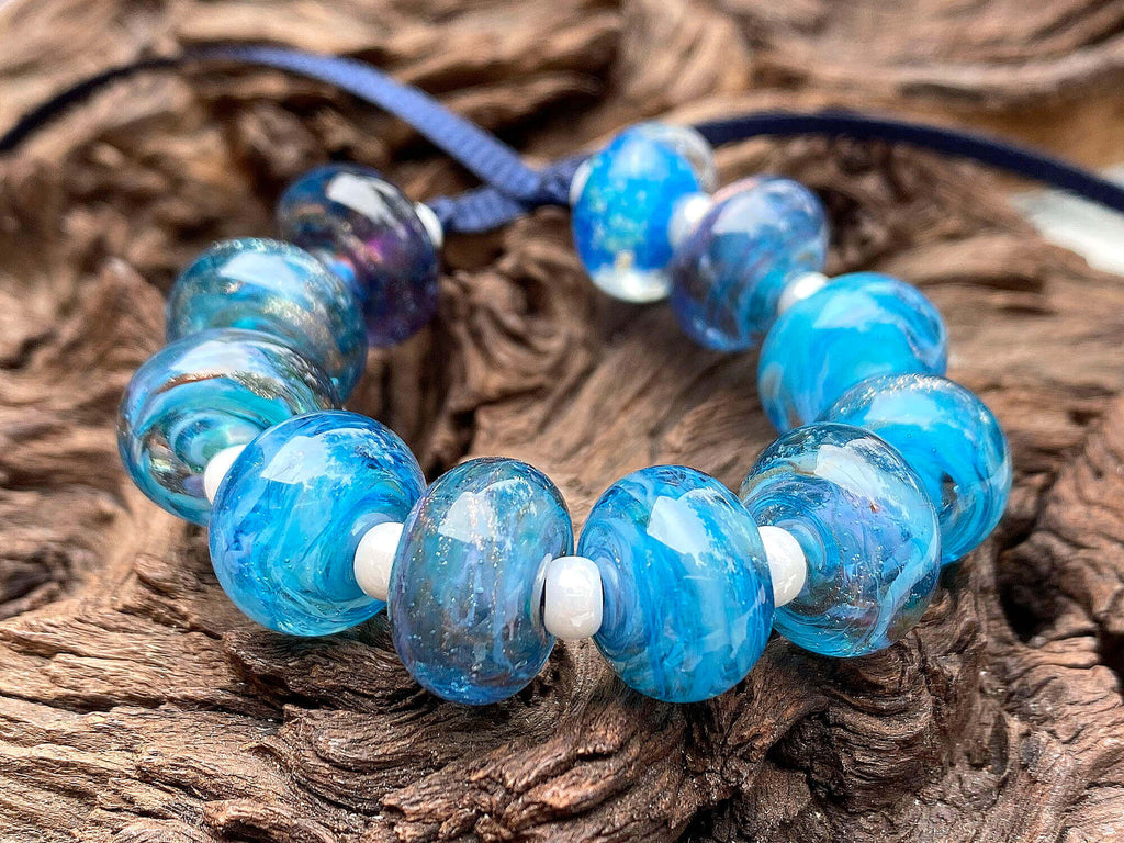 blue lampwork beads by SWCreations