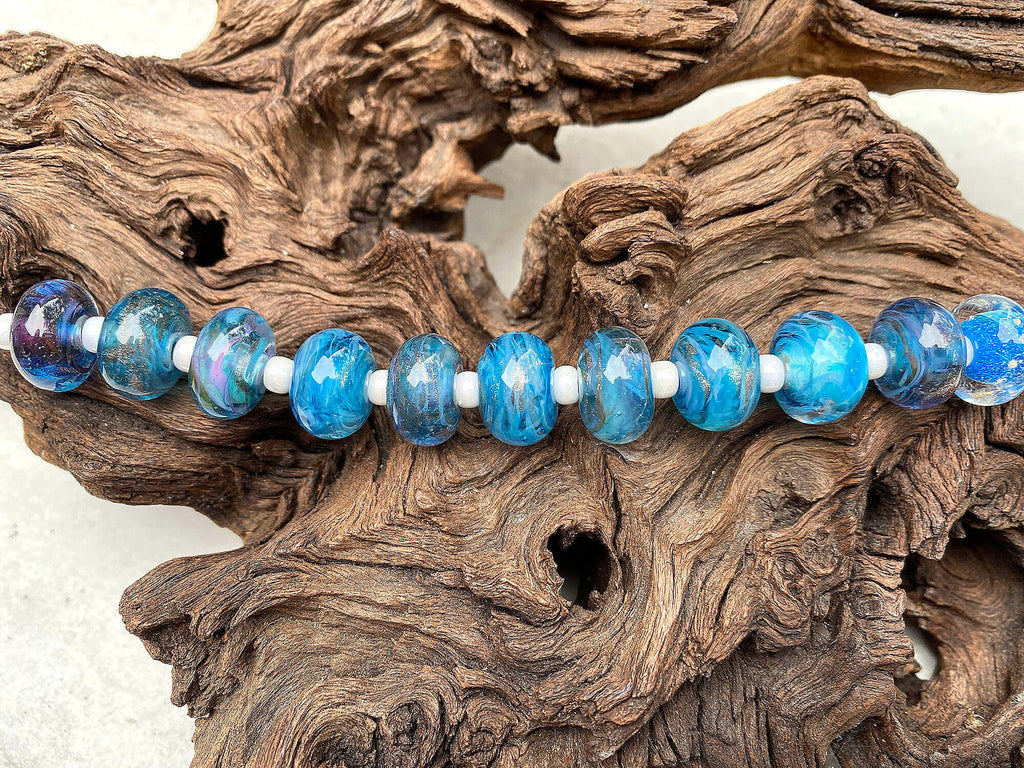 blue lampwork beads by SWCreations