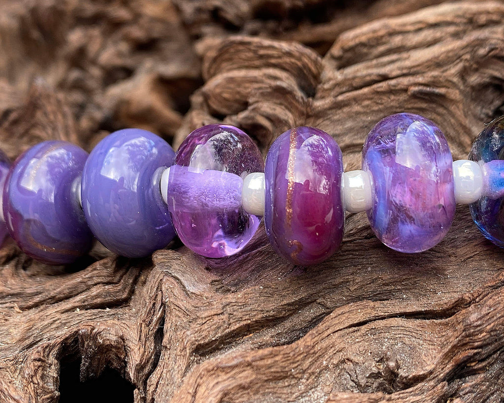 purple lampwork bead sets