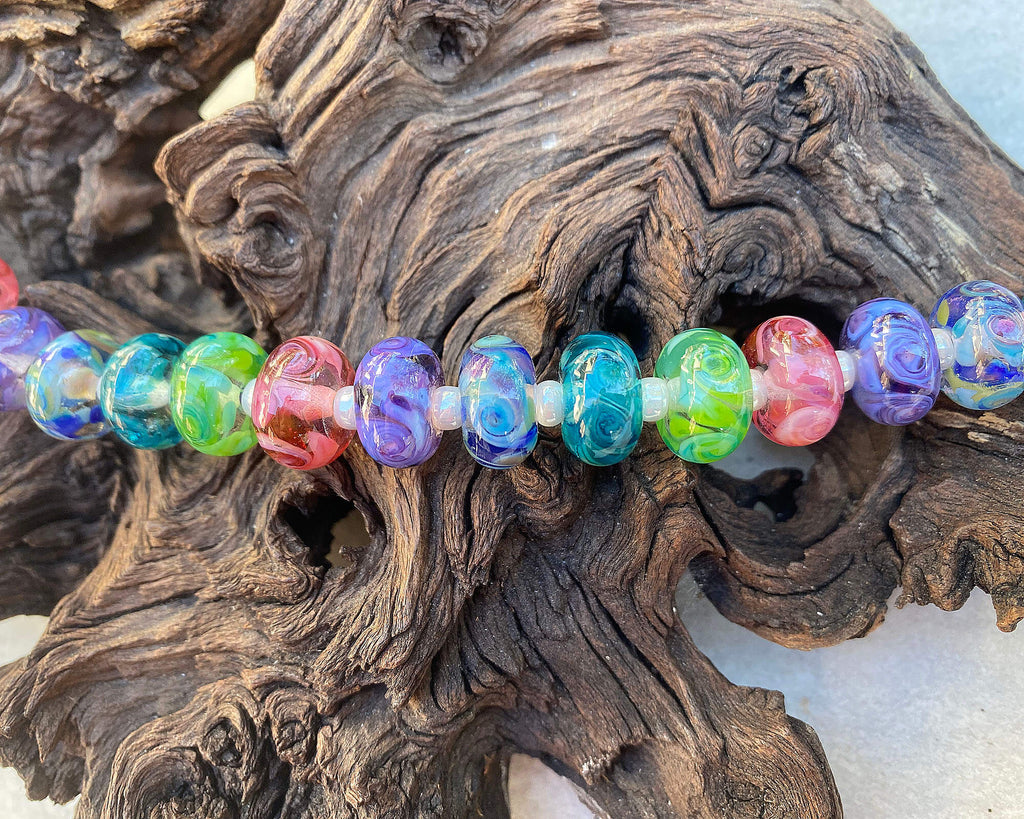 pastel lampwork bead set