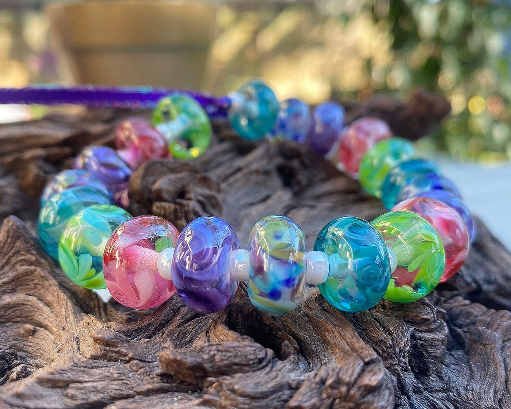 pastel lampwork bead set