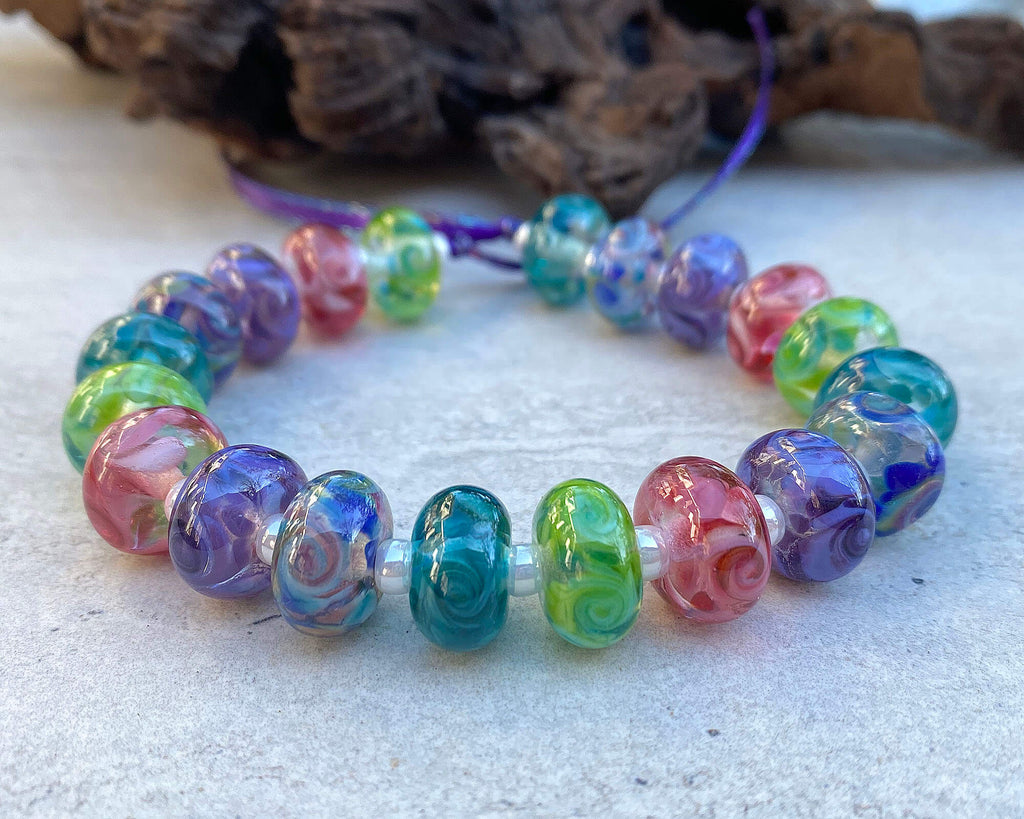 pastel lampwork bead set