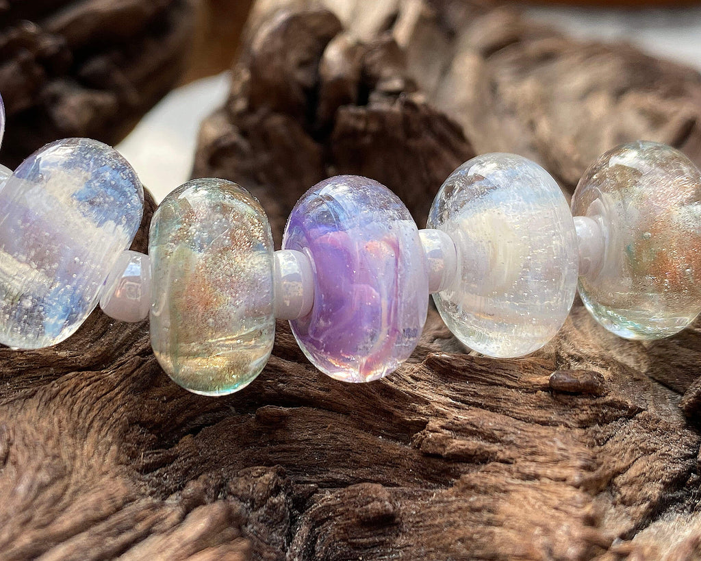 purple lampwork beads