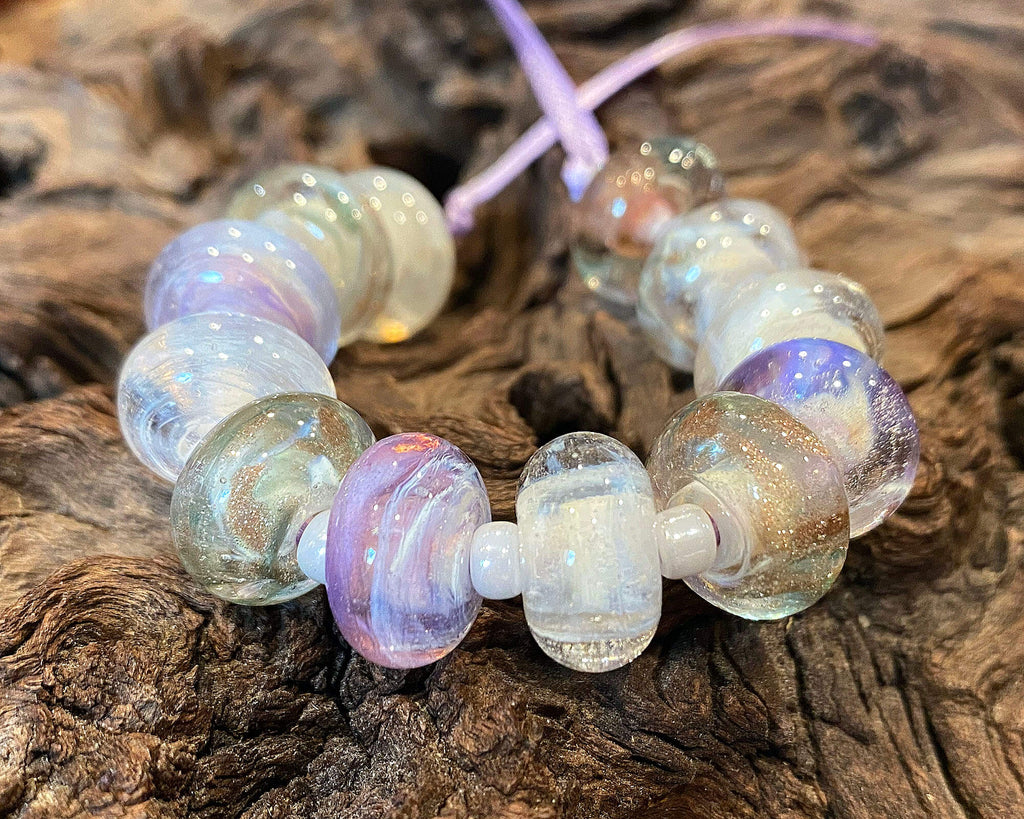 purple lampwork beads