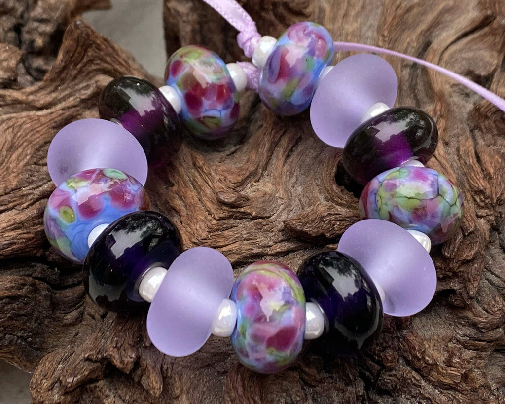 purple lampwork beads