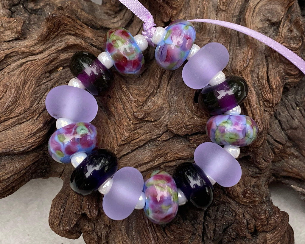 purple lampwork beads