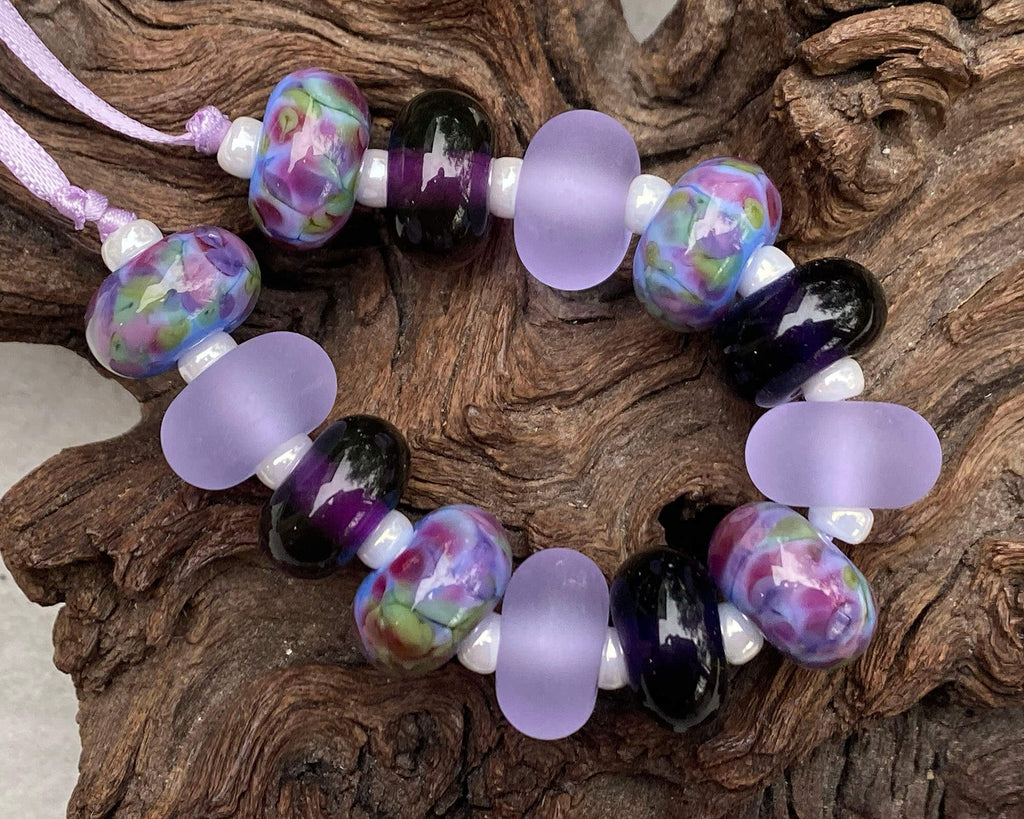 purple lampwork beads