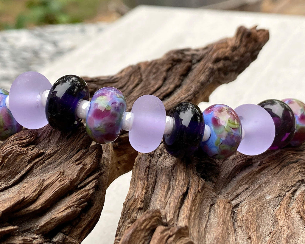 purple lampwork beads