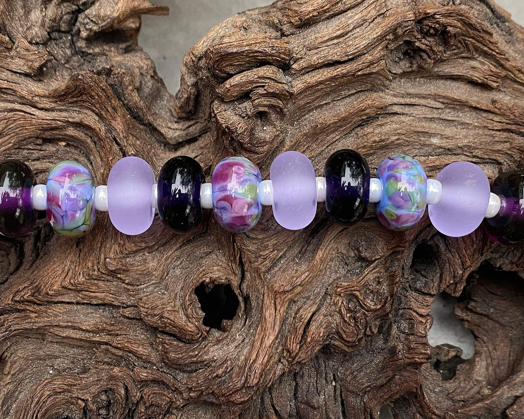 purple lampwork beads