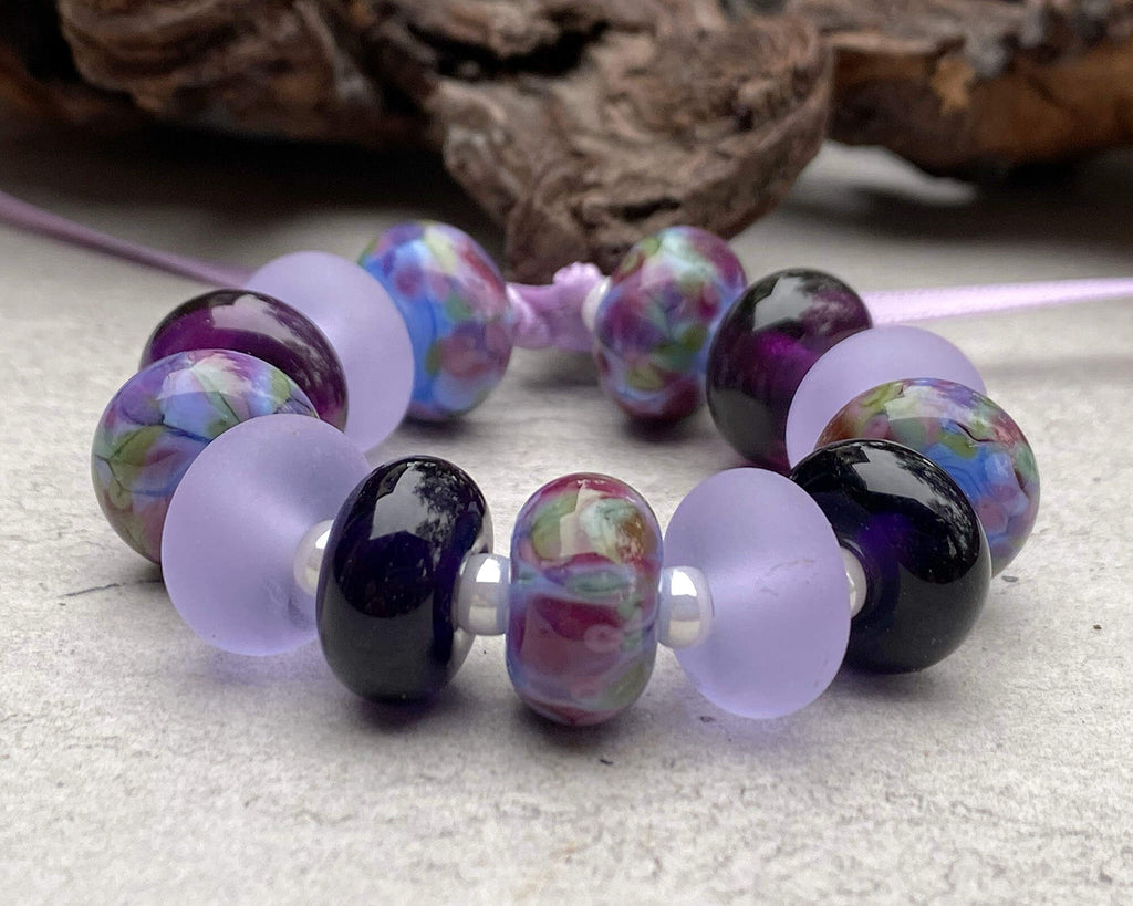 purple lampwork beads