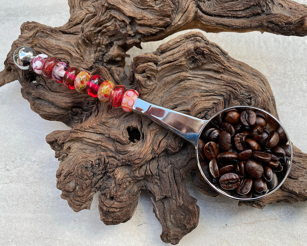 red lampwork coffee scoop