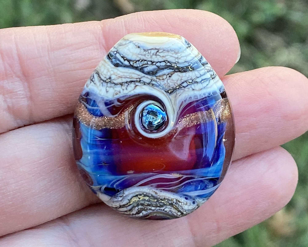 blue lampwork beads for sale