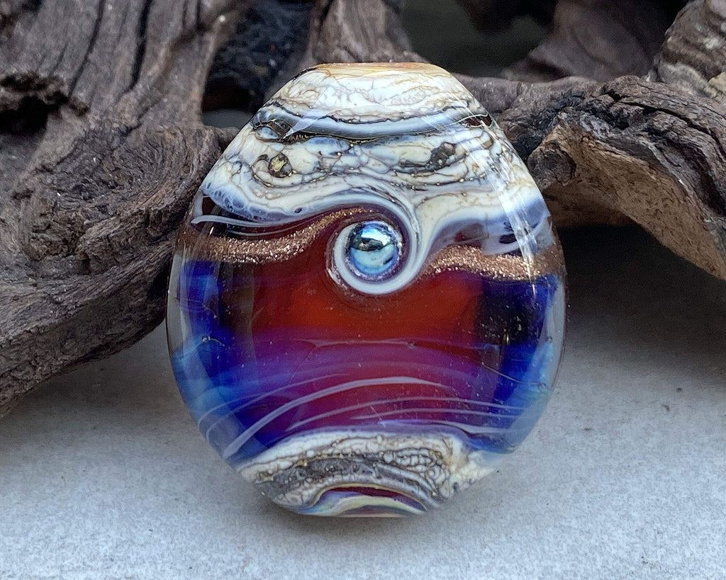 blue handmade bead