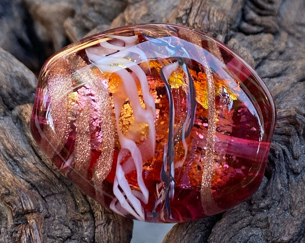 pink lampwork focal bead