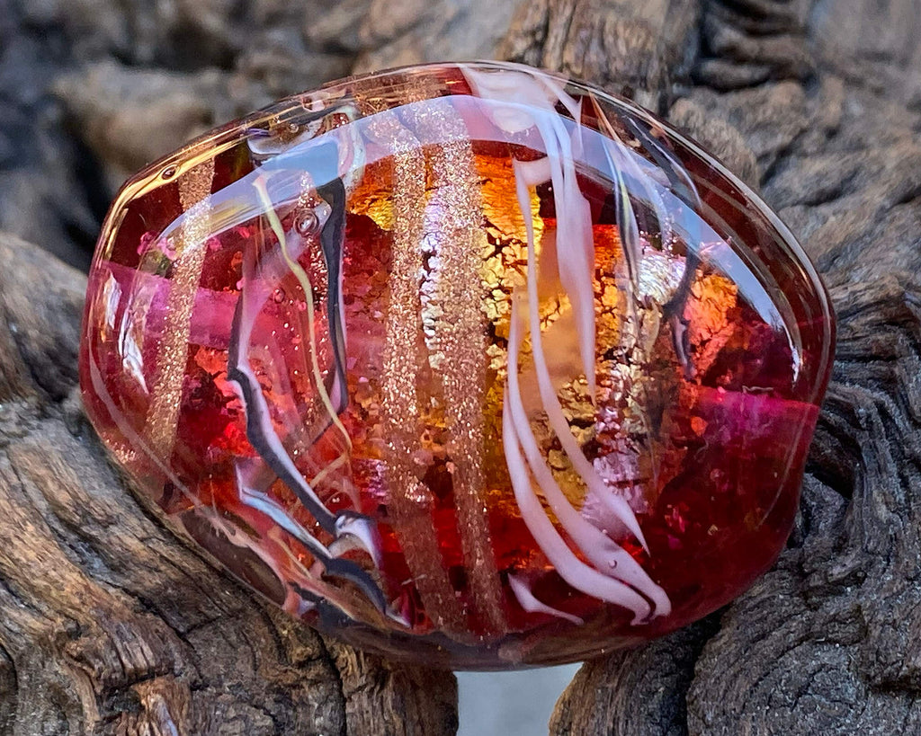 pink lampwork focal bead