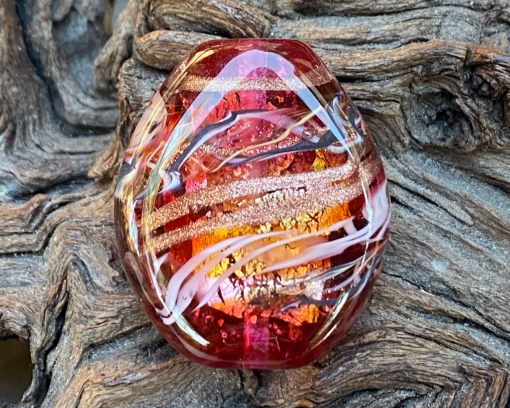 pink lampwork focal bead