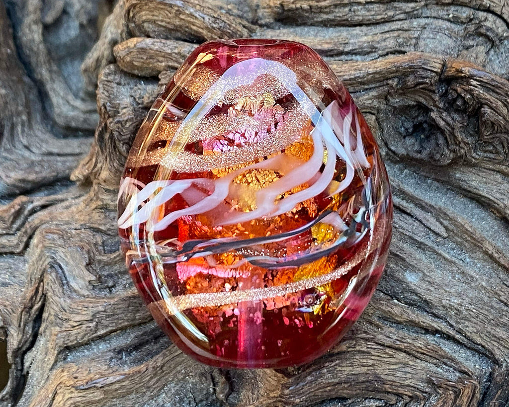 pink lampwork focal bead