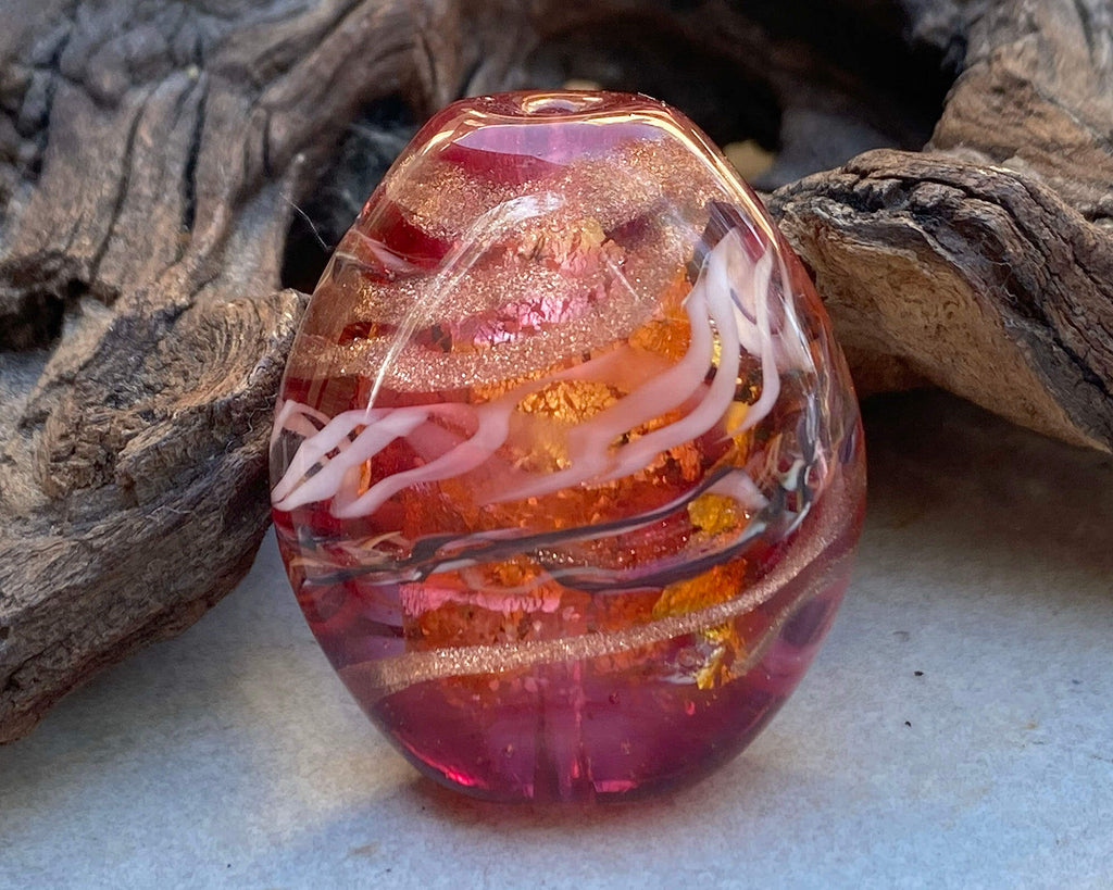 pink lampwork focal bead