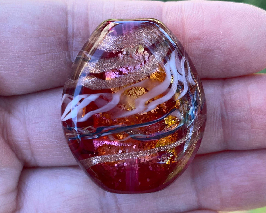 pink lampwork focal bead