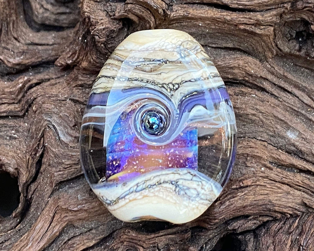 purple lampwork focal bead