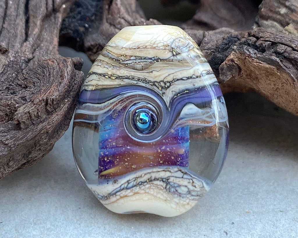 purple lampwork focal bead