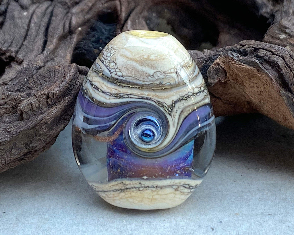purple lampwork focal bead