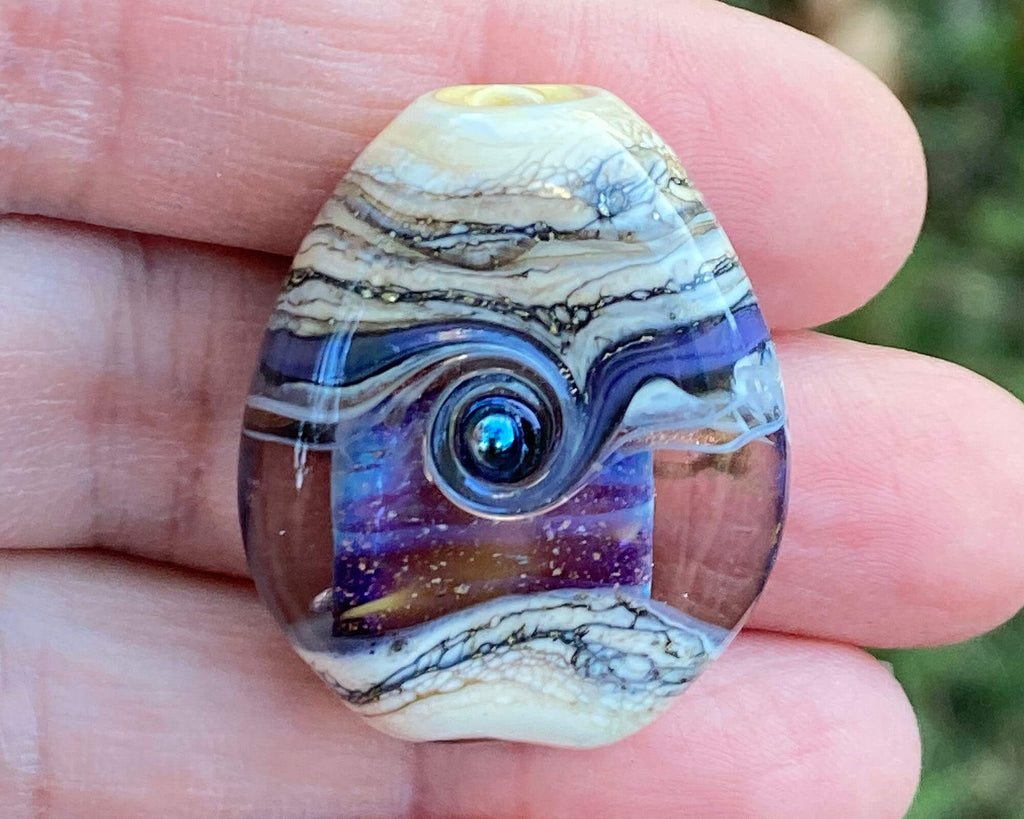 purple lampwork bead
