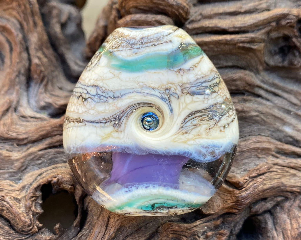 purple lampwork focal bead