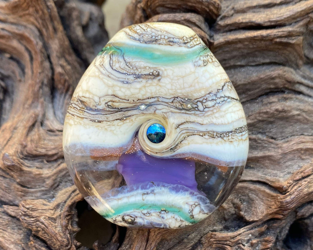 purple lampwork focal bead
