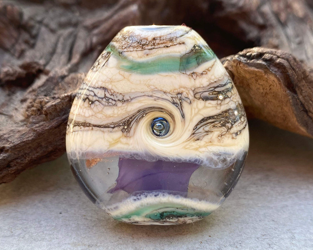 purple lampwork focal bead