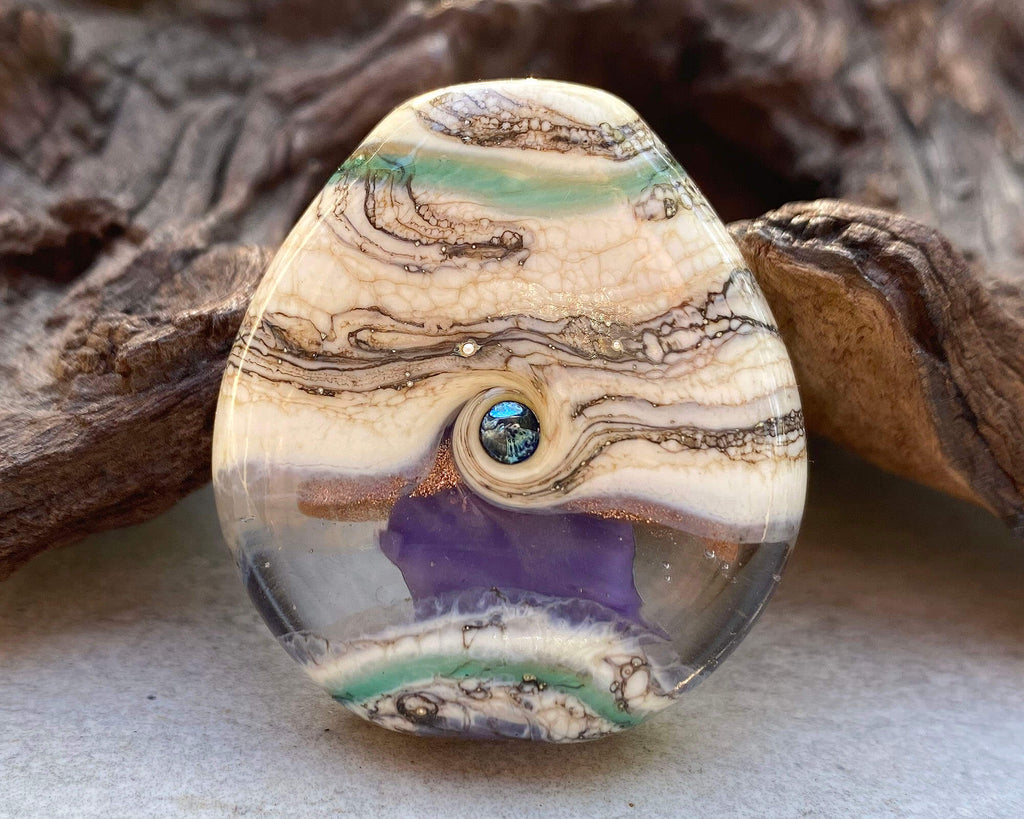purple lampwork focal bead