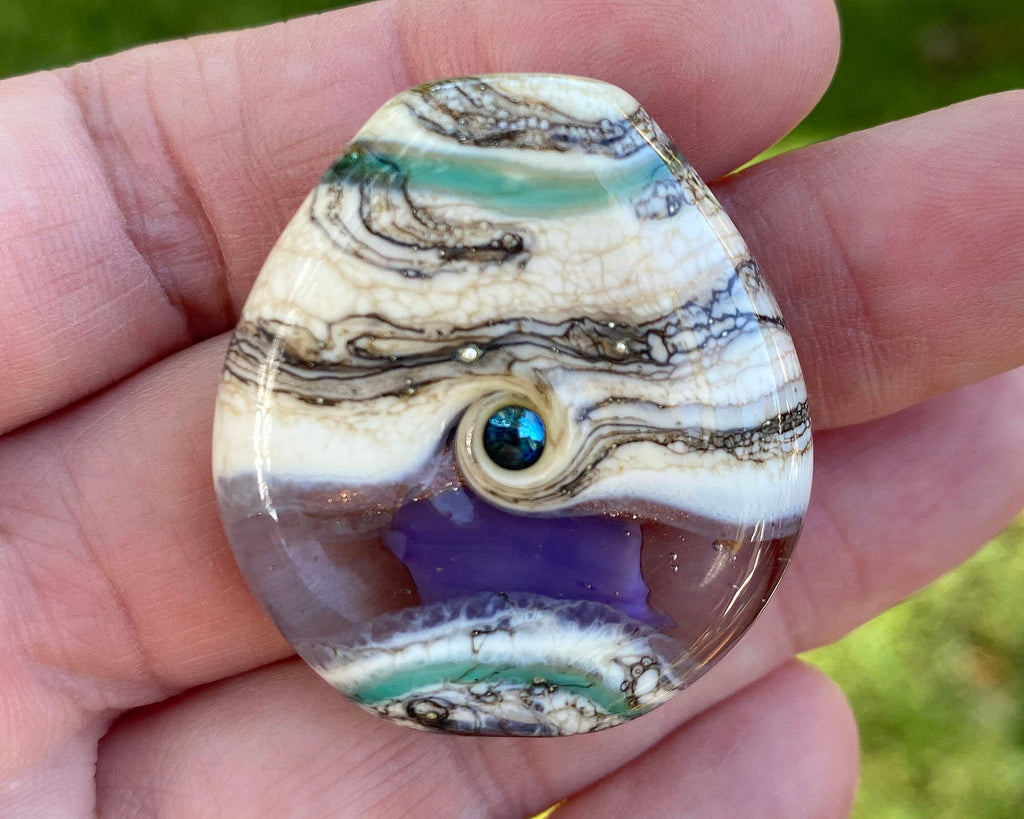 purple lampwork focal bead