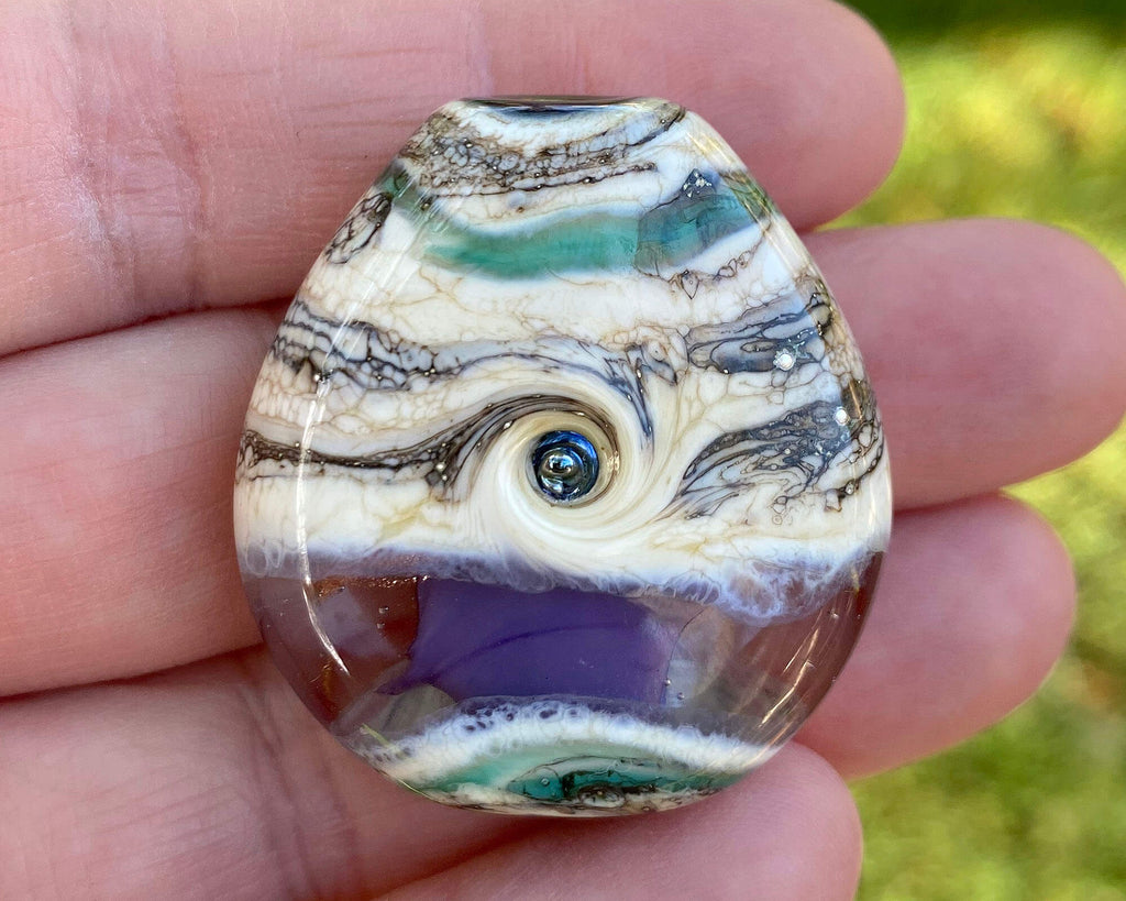 purple lampwork focal bead