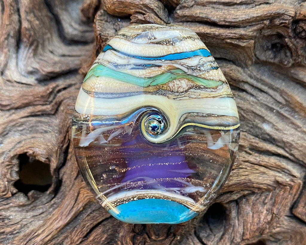 purple lampwork focal bead