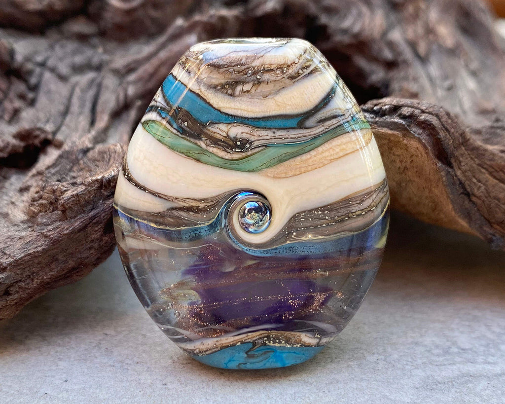 purple lampwork focal bead