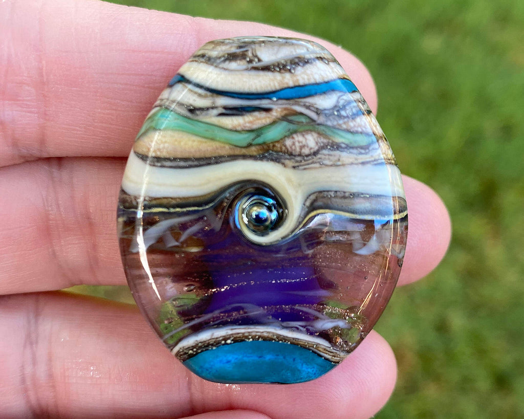 purple lampwork focal bead