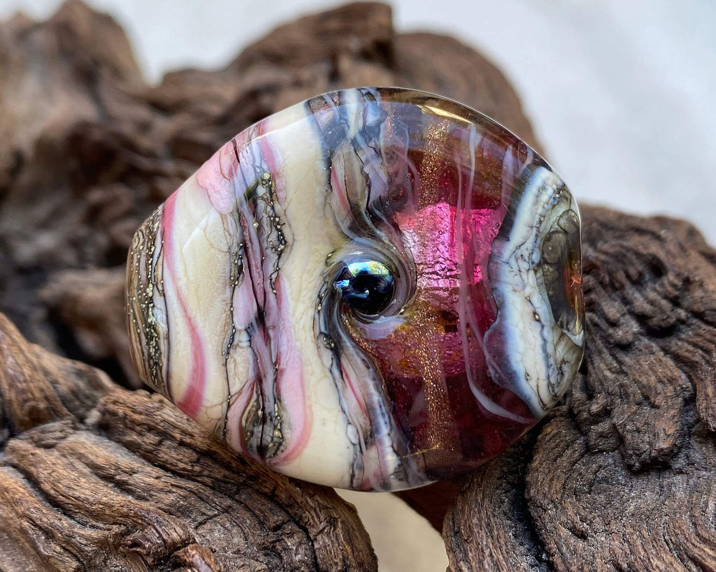 pink lampwork focal bead