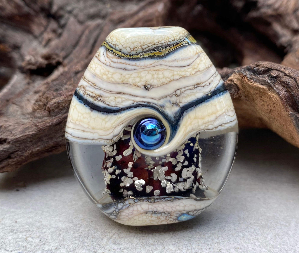 black lampwork focal bead