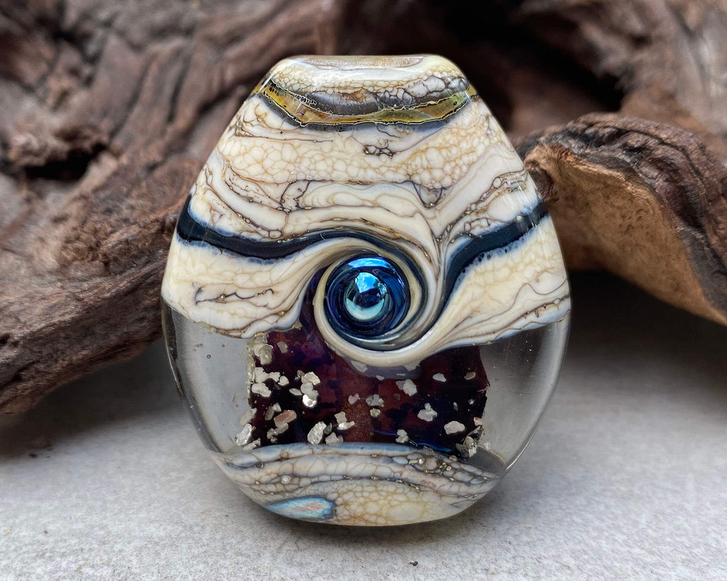 black lampwork focal bead