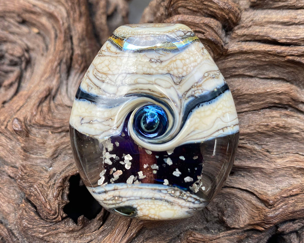 black lampwork focal bead