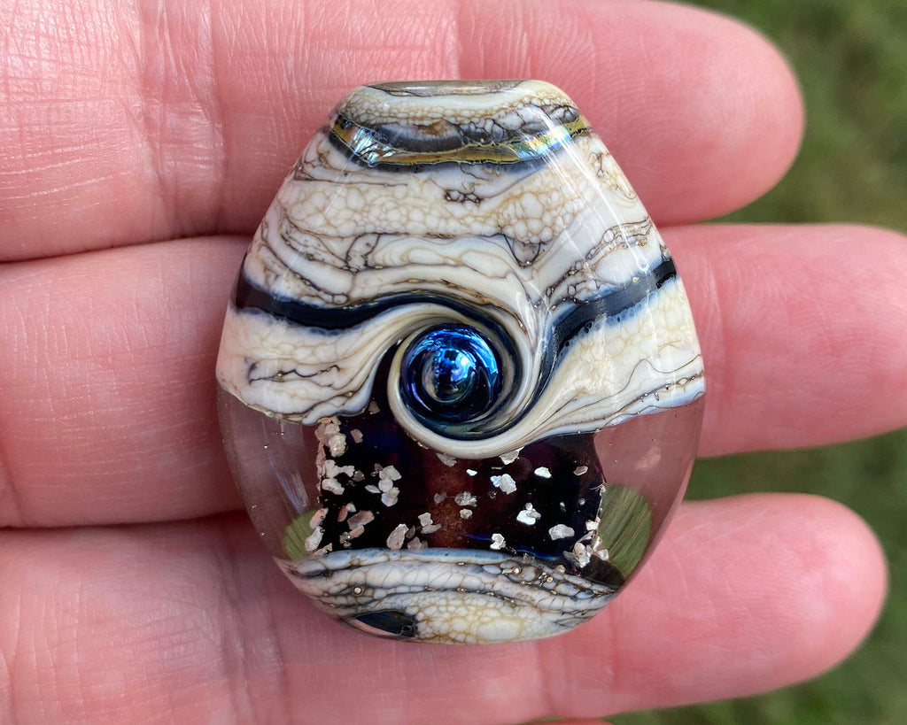 black lampwork focal bead